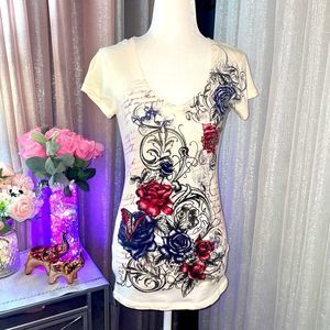 L.O.L. Vintage Short Sleeve V-Neck Tee